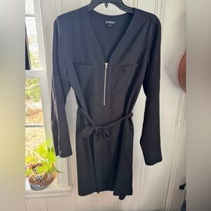 Express Elegant Black Zip-Front Dress